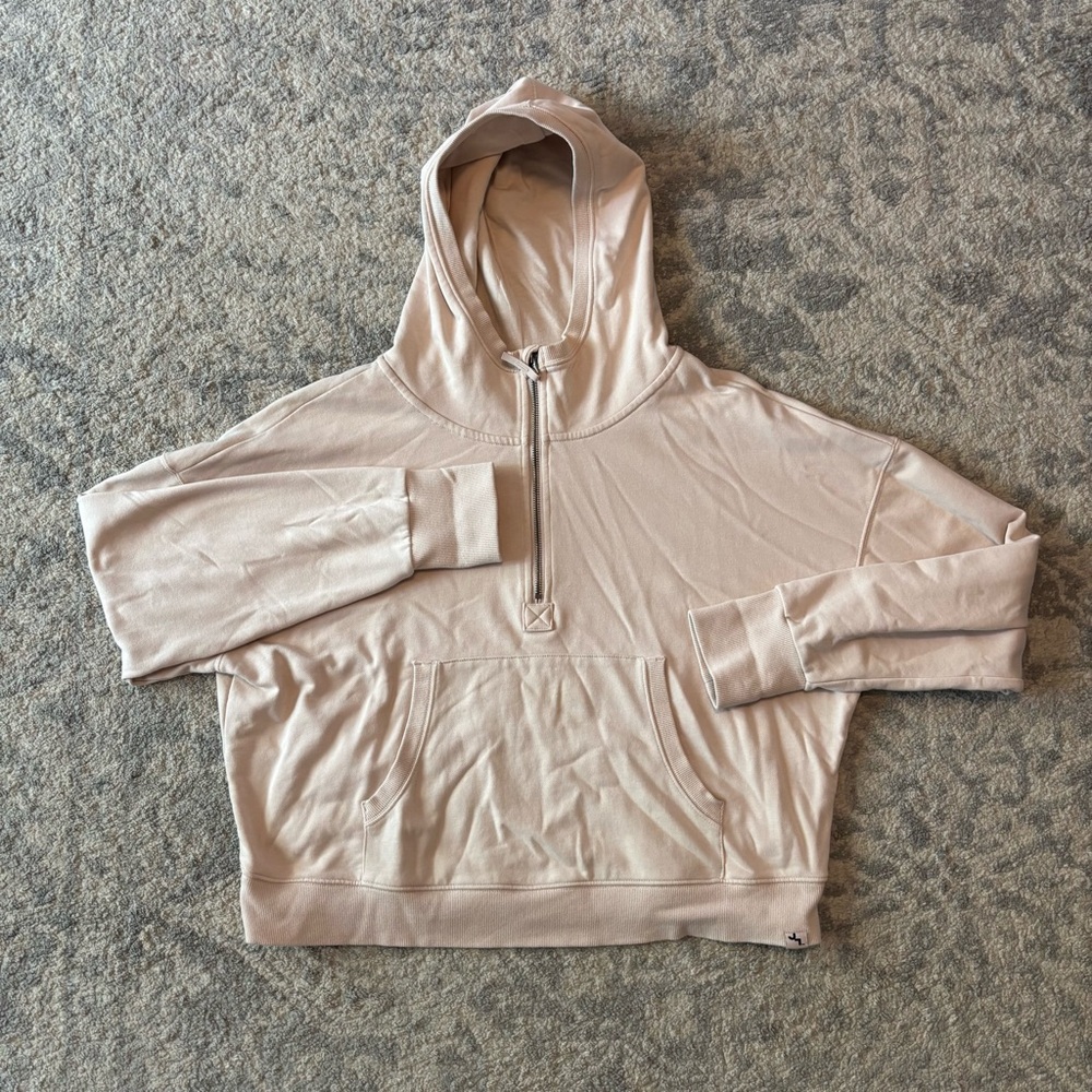 JoyLab Light Pink Half‑Zip Hoodie Sweatshirt